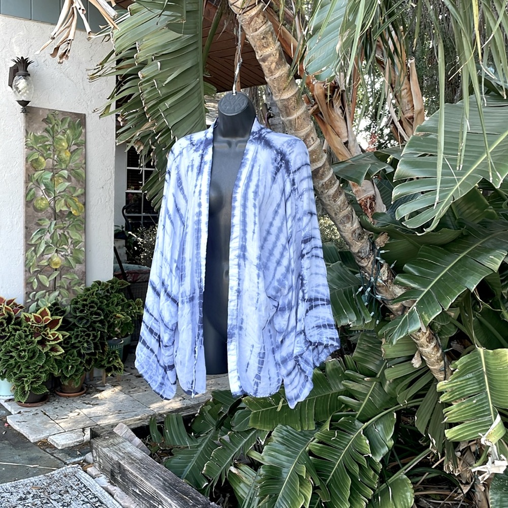 Sim and Sam tie-dye open jacket